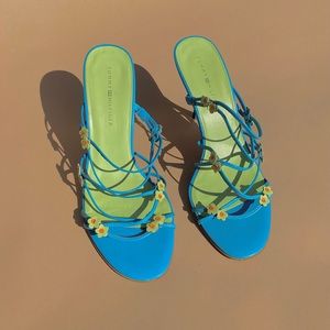 *SOLD* Vintage Tommy Hilfiger Blue Floral Strappy Sandal heels